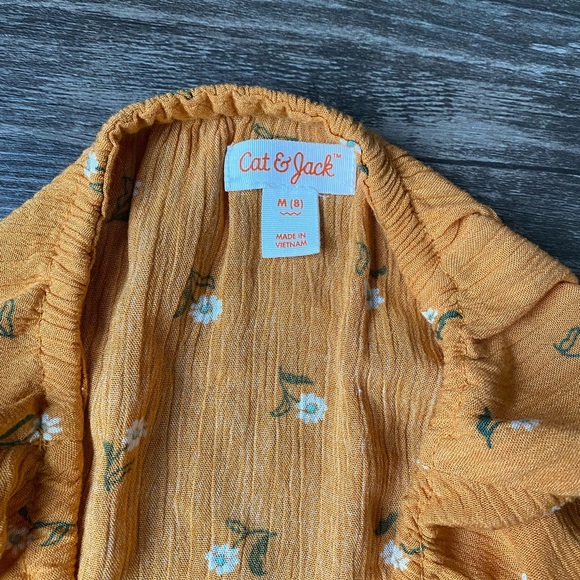 NWT Cat & Jack Girl’s Mustard Floral Blouse Size 8 - Picture 8 of 8